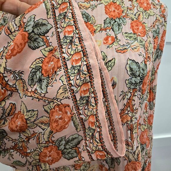 Maxi Studio Boat Neck Floral Bell Sleeves Blouse - Picture 4 of 6
